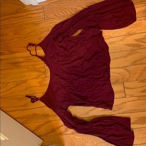 Maroon top